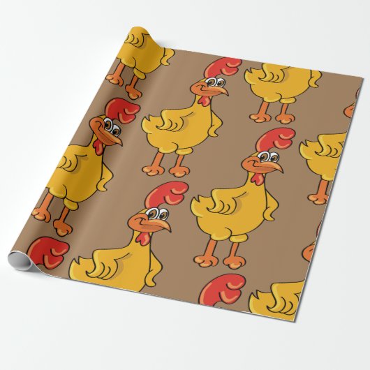 Rooster Pose Cadeaupapier (Uitgerold)