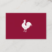 Rooster Poultry Boerderij of Restaurant Visitekaartje (Achterkant)