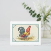  Rooster Print Briefkaart (Staand voorkant)