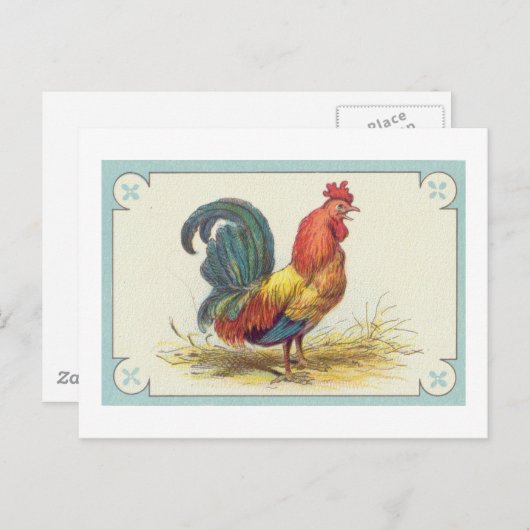  Rooster Print Briefkaart (Voorkant / Achterkant)