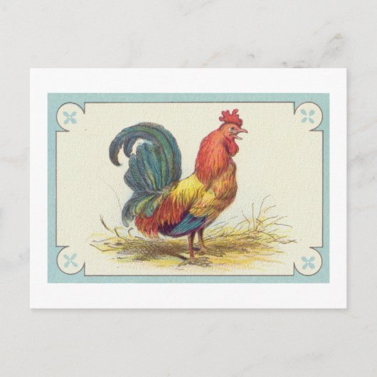  Rooster Print Briefkaart (Voorkant)