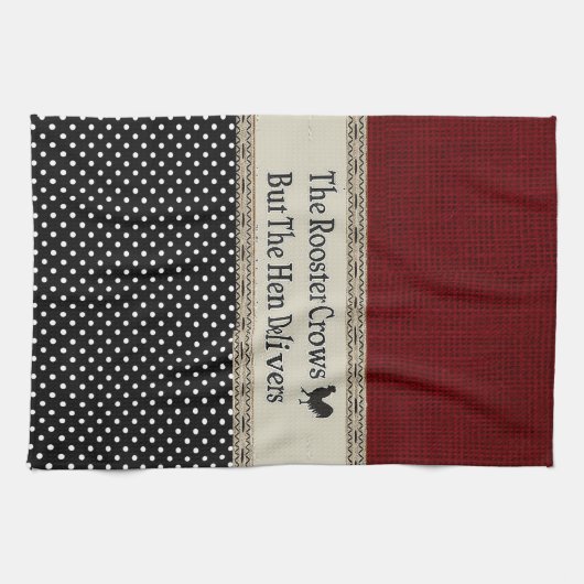 "Rooster Quote" KITCHEN TOWEL Theedoek (Horizontaal)