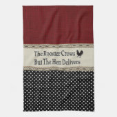 "Rooster Quote" KITCHEN TOWEL Theedoek (Verticaal)