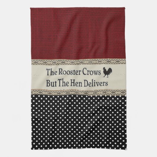 "Rooster Quote" KITCHEN TOWEL Theedoek (Verticaal)