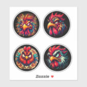 "Rooster Rage The Next Wave" 4-Pack Sticker Bundle (Vel)
