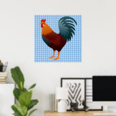 ROOSTER REALISTISCHE CARTOON POSTER (Thuiskantoor)