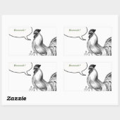 rooster rechthoekige sticker (Vel)
