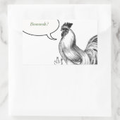 rooster rechthoekige sticker (Tas)