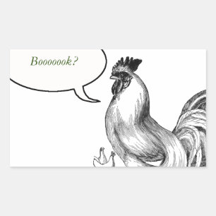 rooster rechthoekige sticker