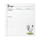 Rooster Recipe Notitieblok (Voorkant)