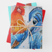 Rooster Red Chicken Cochle Bird Waterverf Art Inpakpapier Vel (In situ)