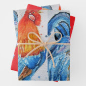 Rooster Red Chicken Cochle Bird Waterverf Art Inpakpapier Vel (In situ)