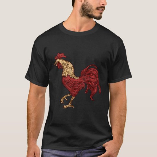 Rooster Red Fighting Chicken T-shirt (Voorkant)