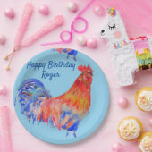Rooster Red Waterverf Birthday Party Paper Bord (Feest)