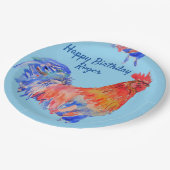 Rooster Red Waterverf Birthday Party Paper Bord (Gekanteld)