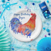 Rooster Red Waterverf Birthday Party Paper Bord (Feest)