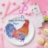 Rooster Red Waterverf Birthday Party Paper Bord (Feest)