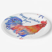 Rooster Red Waterverf Birthday Party Paper Bord (Gekanteld)