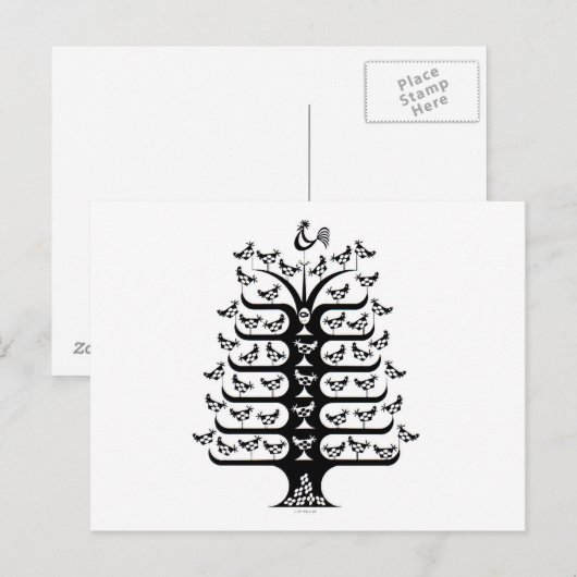 Rooster regelt de rust briefkaart (Voorkant / Achterkant)