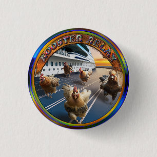Rooster Relay Pin Ronde Button 3,2 Cm