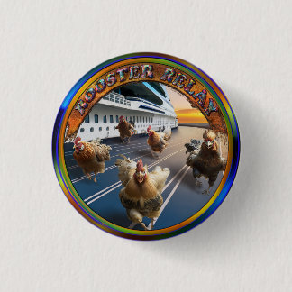 Rooster Relay Pin Ronde Button 3,2 Cm