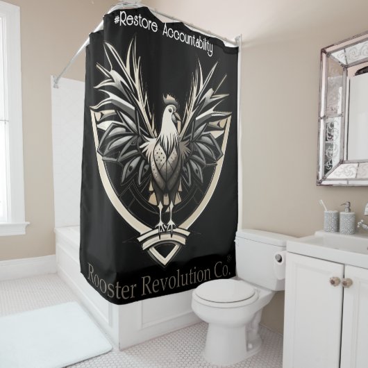 Rooster RevolutionWear: Defect the System Douchegordijn (In situ)