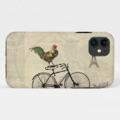 Rooster Riding a Bike van Eiffel Tower Case-Mate iPhone Case (Achterkant (horizontaal))