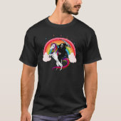 Rooster Riding Unicorn Rainbow Halloween Scary T-shirt (Voorkant)