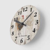 Rooster Rise and Shine Wall Ronde Klok (Hoek)