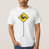 Rooster Road Sign T-shirt (Voorkant)