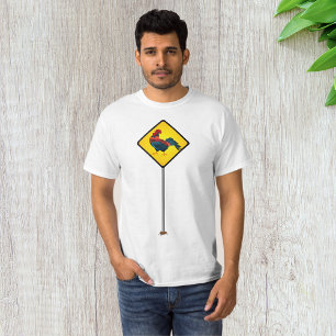 Rooster Road Sign T-shirt