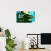 Rooster Rock op Columbia River Poster (Thuiskantoor)