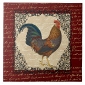 Rooster rode  tegeltje (Voorkant)