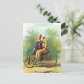 Rooster Romantic Bike Date Briefkaart (Staand voorkant)