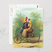 Rooster Romantic Bike Date Briefkaart (Voorkant / Achterkant)