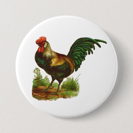 Rooster Ronde Button 7,6 Cm (Voorkant)