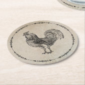  Rooster Ronde Kartonnen Onderzetter (Gebogen)