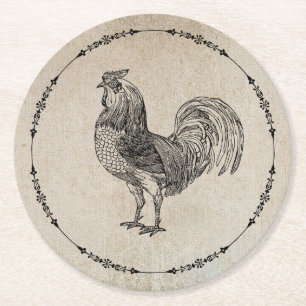 Rooster Ronde Kartonnen Onderzetter