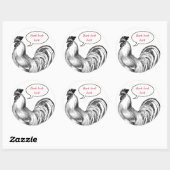 rooster ronde sticker (Vel)
