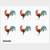 ROOSTER RONDE STICKER (Vel)