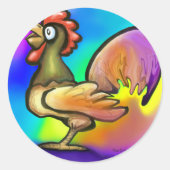 Rooster Ronde Sticker (Voorkant)
