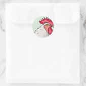 Rooster Ronde Sticker (Tas)
