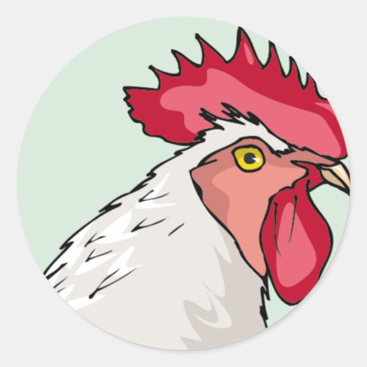 Rooster Ronde Sticker (Voorkant)