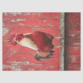 Rooster Rood Hout Schuur Wall Decoupage Tissuepapier (Voorkant)