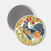 Rooster Round Magnet (Voorkant / Achterkant)