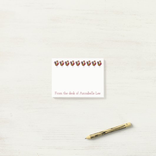 Rooster Row Post-it® Notes (Op bureau)