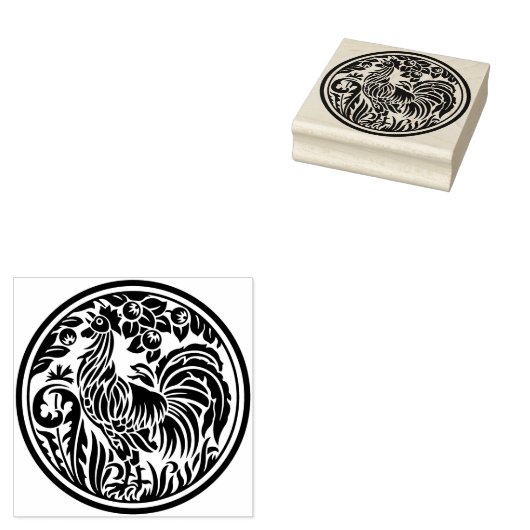 Rooster Rubber Stamp Rubberstempel (Gestempeld)