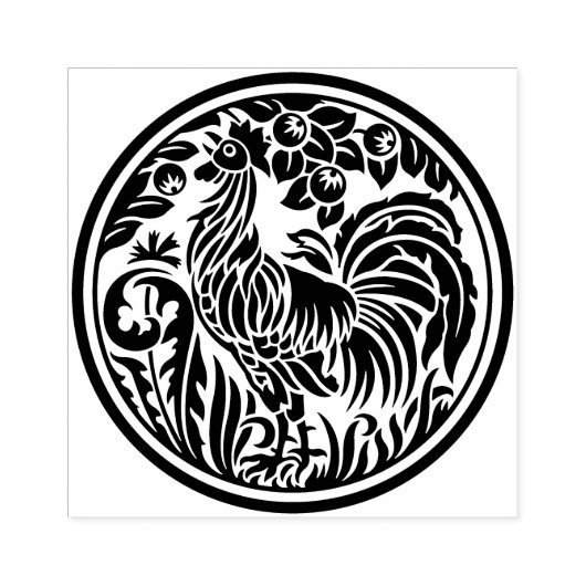 Rooster Rubber Stamp Rubberstempel (Afrduk)