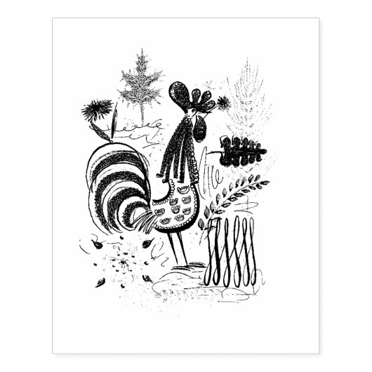  Rooster Rubberstempel (Afrduk)