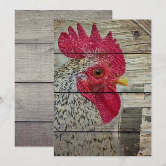 Rooster Rustic Chicken Coop Aankondiging (Voorkant / Achterkant)
